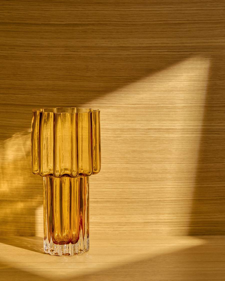 Vase Cristila en verre orange 30 cm