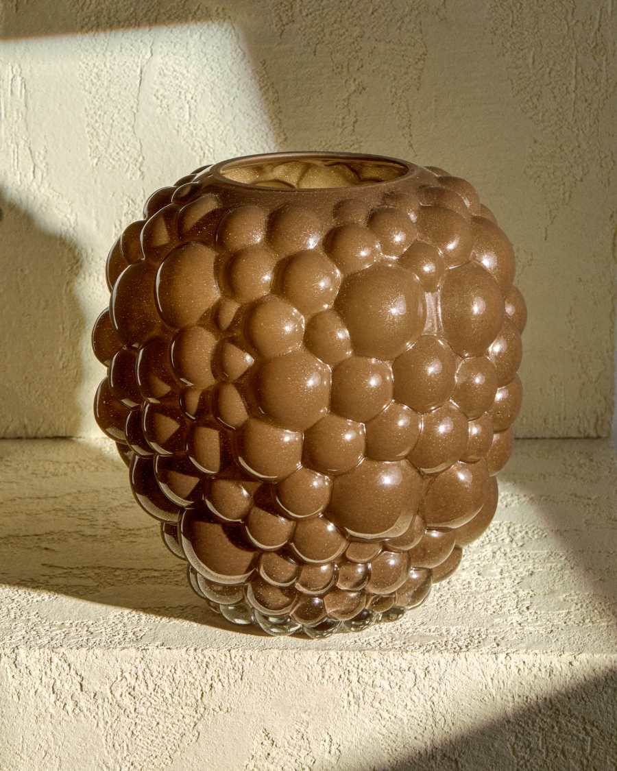 Vase Mure en verre marron 30 cm