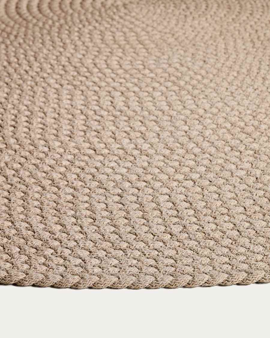 Despas ecru synthetic fibre rug Ø200cm