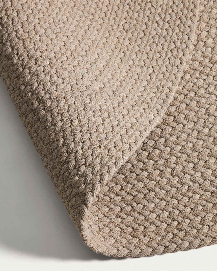 Despas ecru synthetic fibre rug Ø200cm