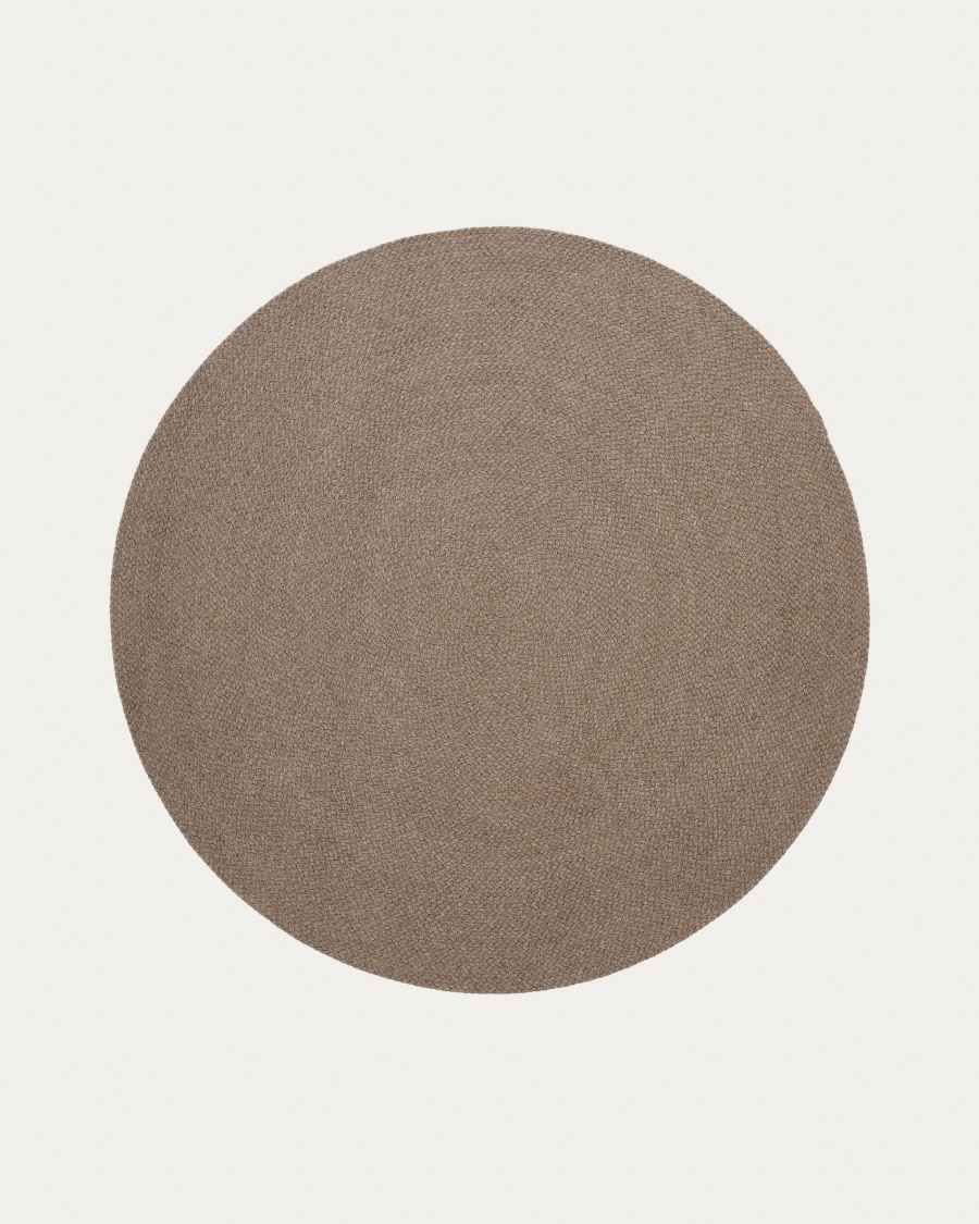 Despas beige round rug made from synthetic fibres Ø 200 cm