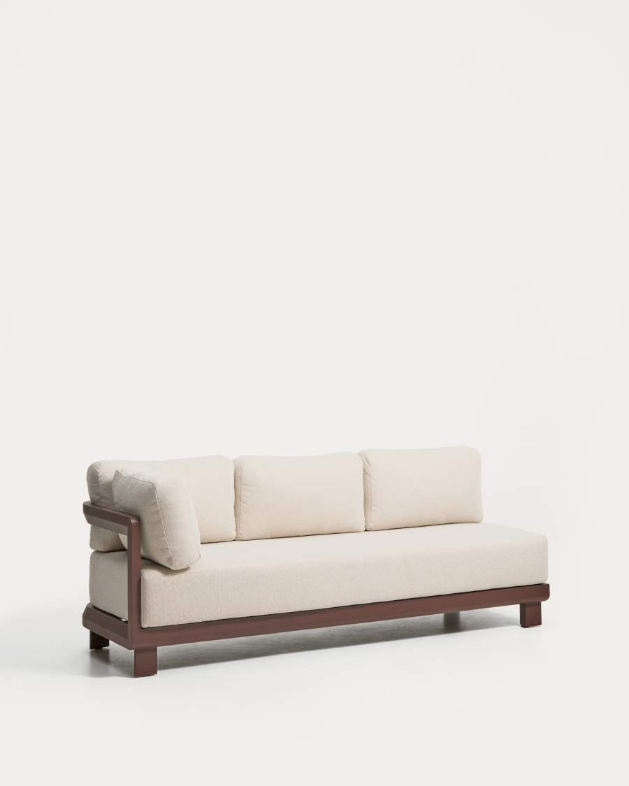 Nerano 3-seater sofa in brown aluminium 208 cm