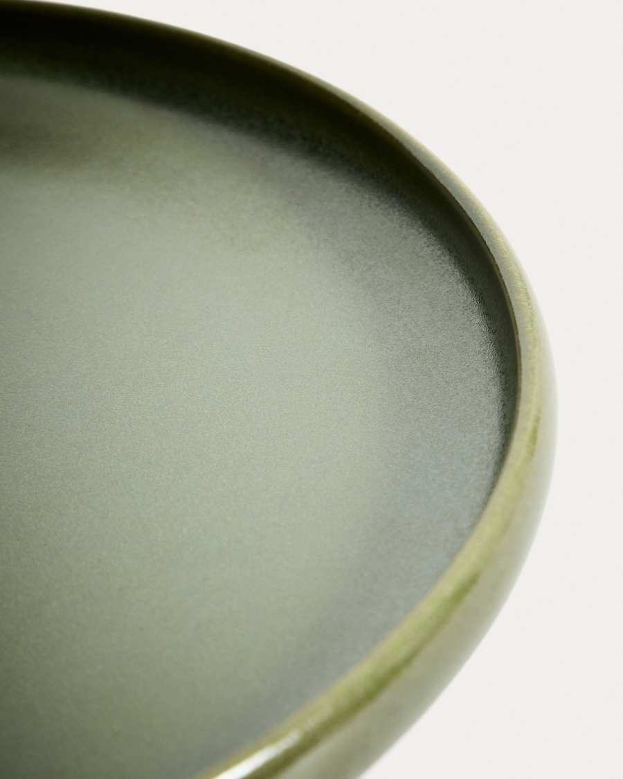 Uilo Assiette plate Uilo en céramique verte | Kave Home