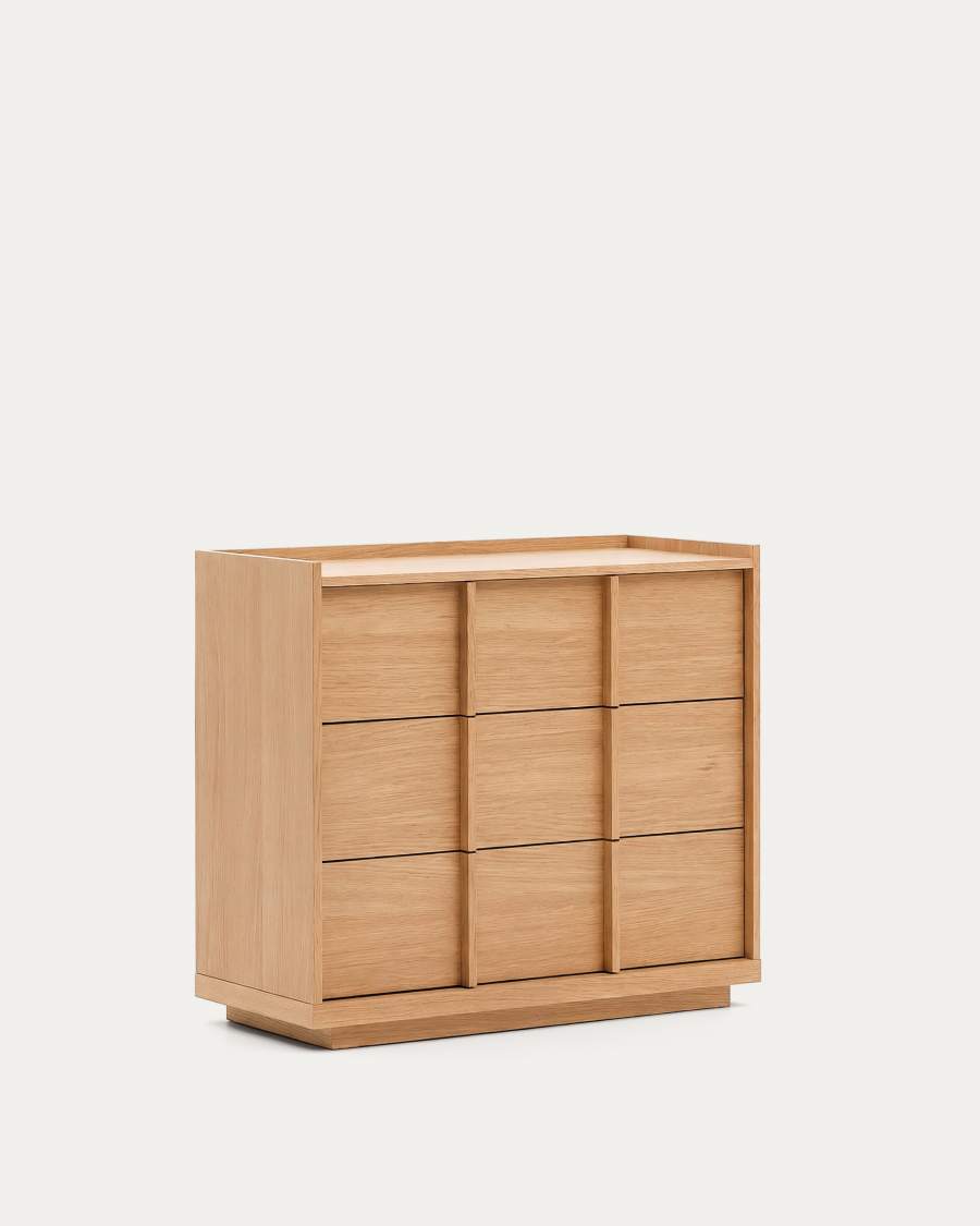 Onix chest of drawers with 3 drawers, oak veneer, natural tone