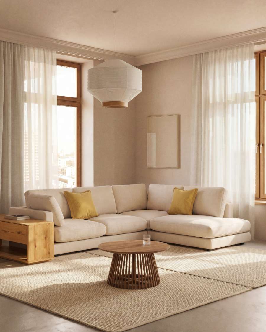 Qテーブル 【E】 Jeanette Ø 80 cm natural coffee table | Kave Home