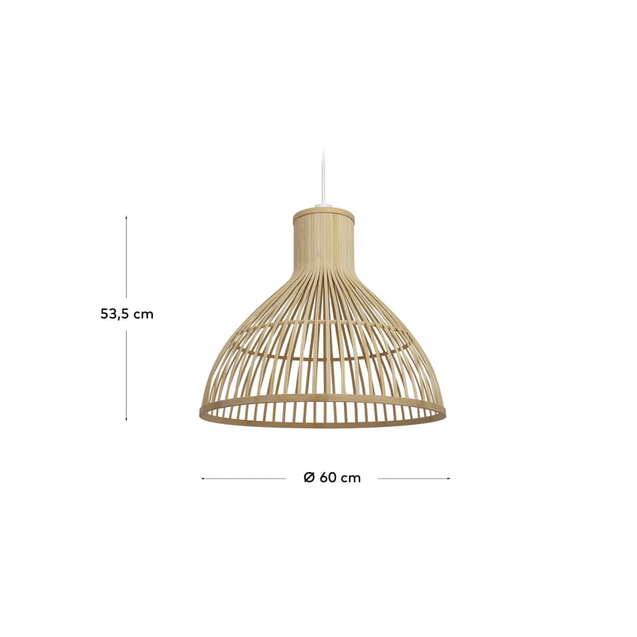 Nathaya bamboo ceiling lampshade with a natural finish, Ø 60 cm