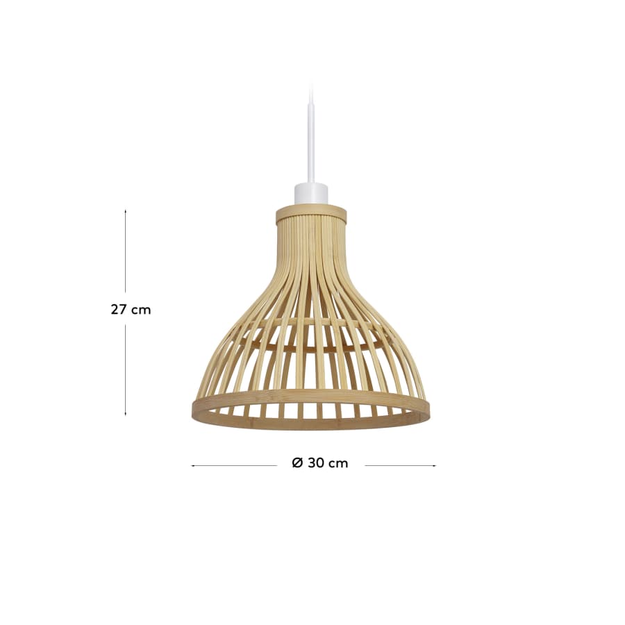 Nathaya bamboo ceiling lampshade with a natural finish, Ø 30 cm