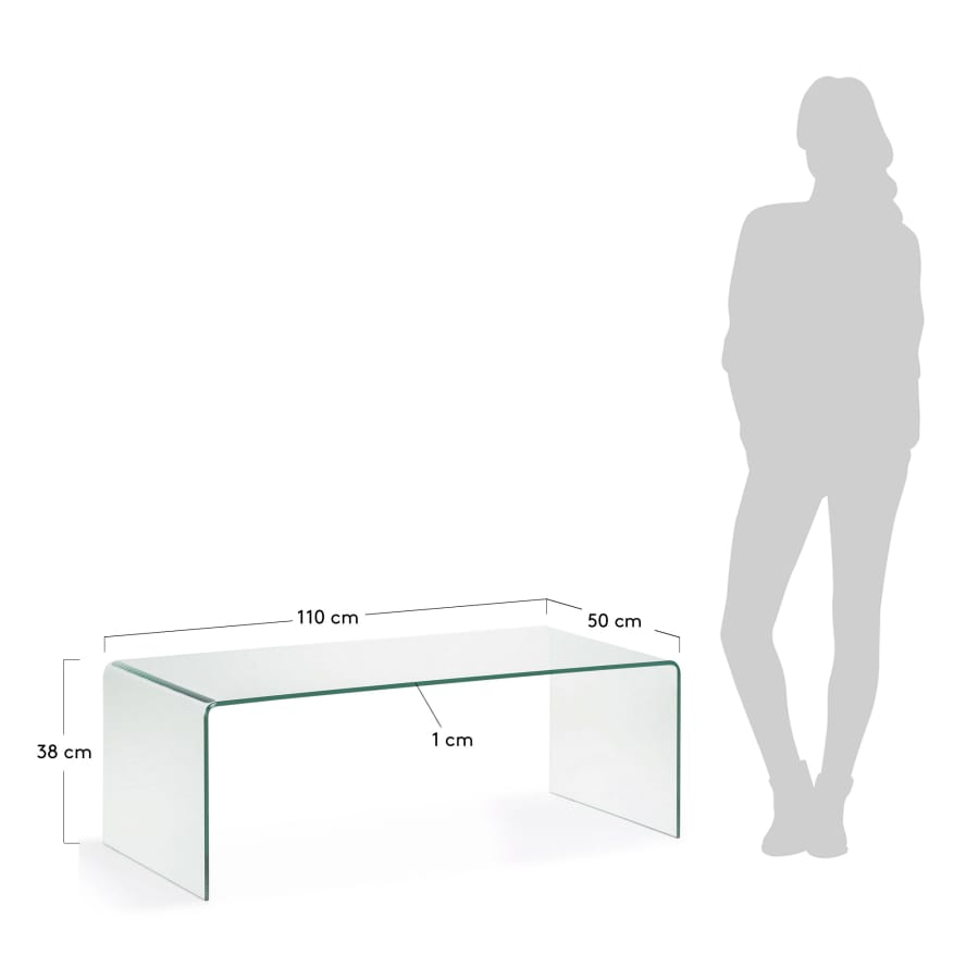 Burano glass coffee table 110 x 50 cm