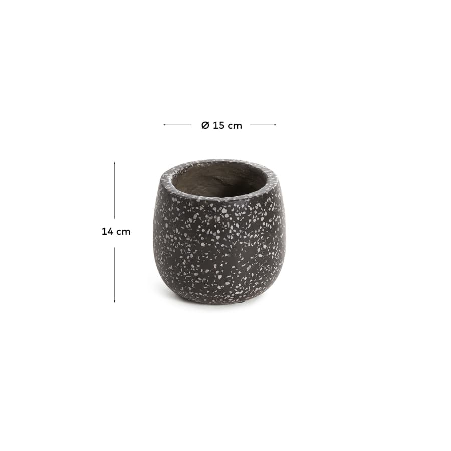 Braydon terrazzo pot black Ø 15 cm