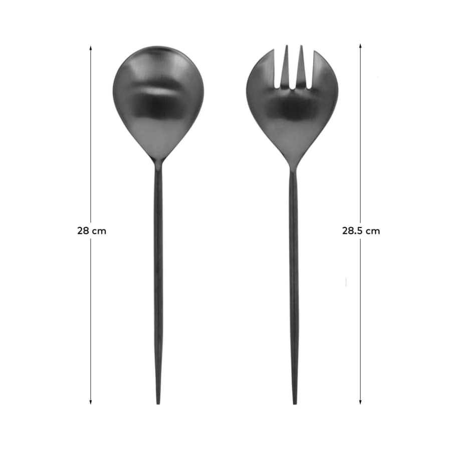 Fer 2-piece cutlery set for salad black