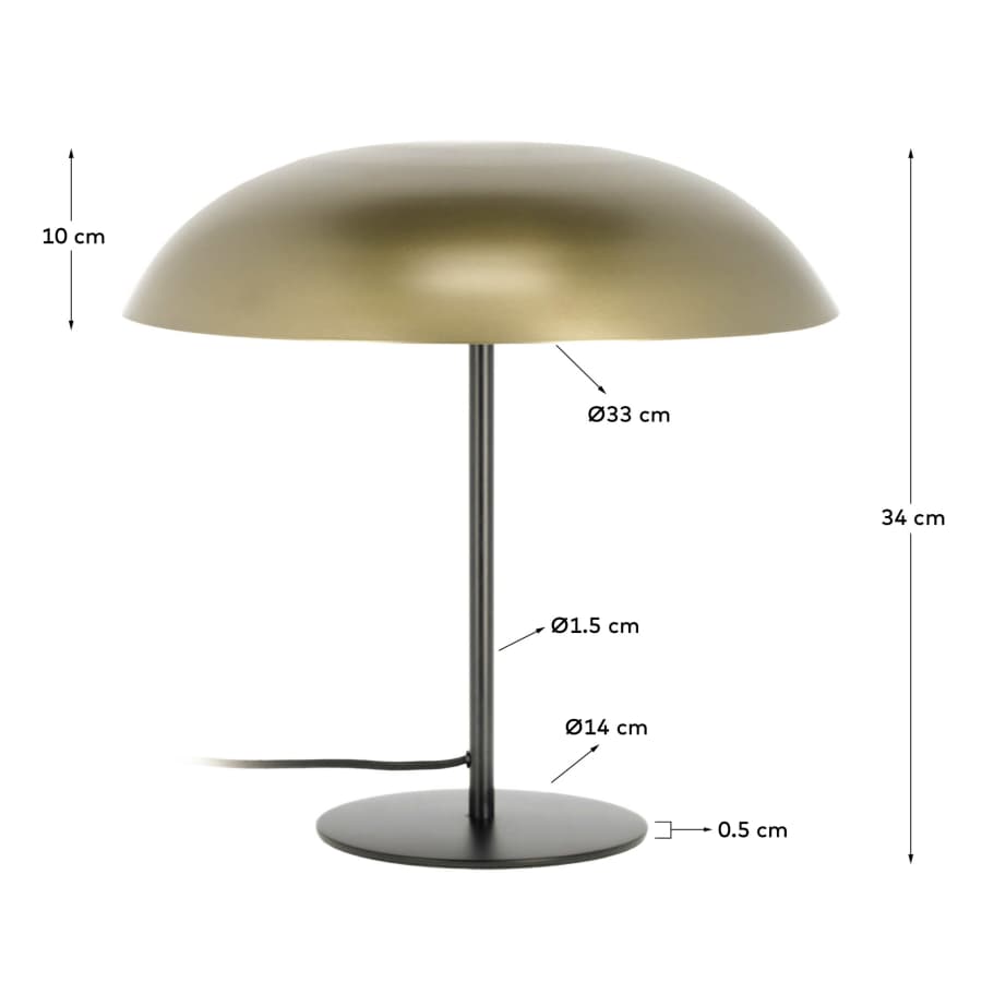 Carlisa table lamp in metal UK adapter