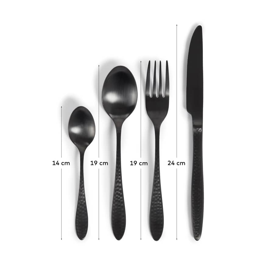 Yarine set of 16 black cutlery