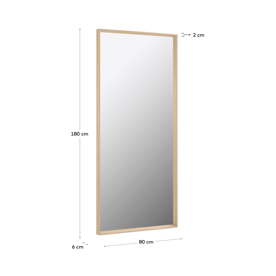 Nerina mirror natural finish 80 x 180 cm