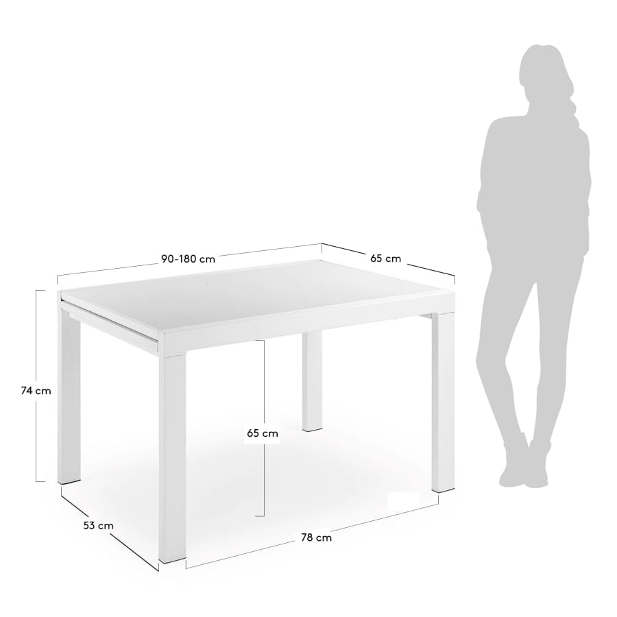 Norfolk extensible table 90 (180) x 65 cm white