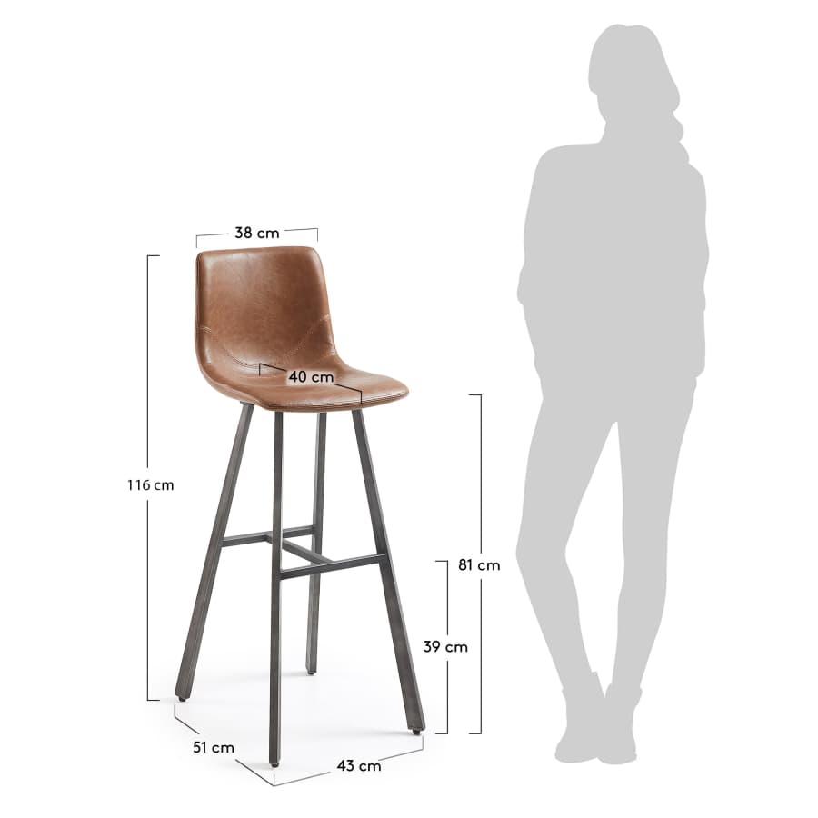 Oxid brown Trap barstool height 81 cm