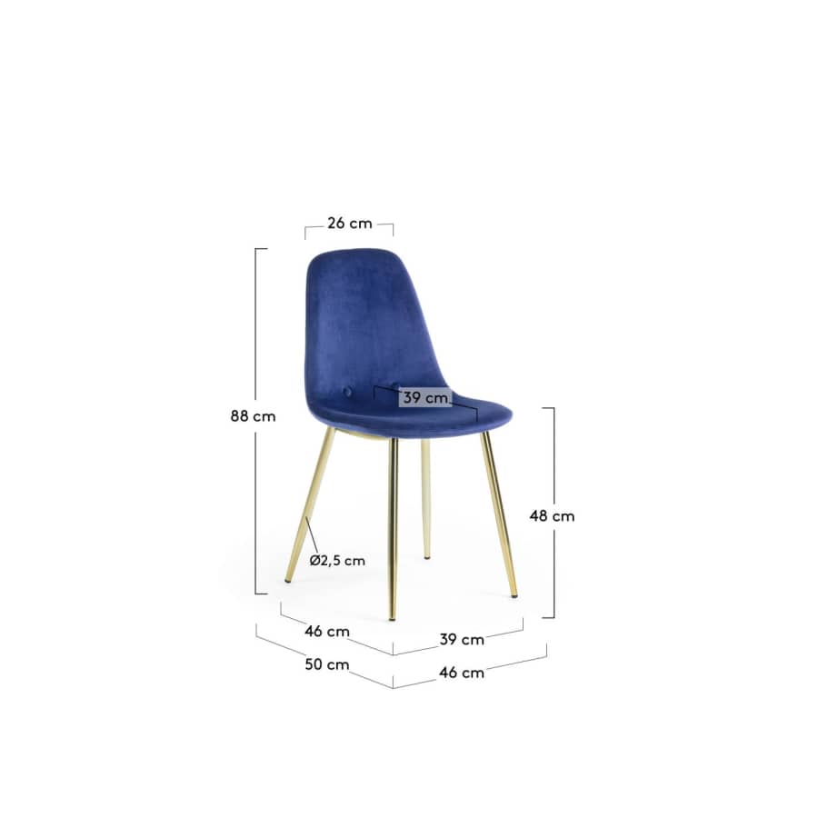 Blue fabric Yaren chair