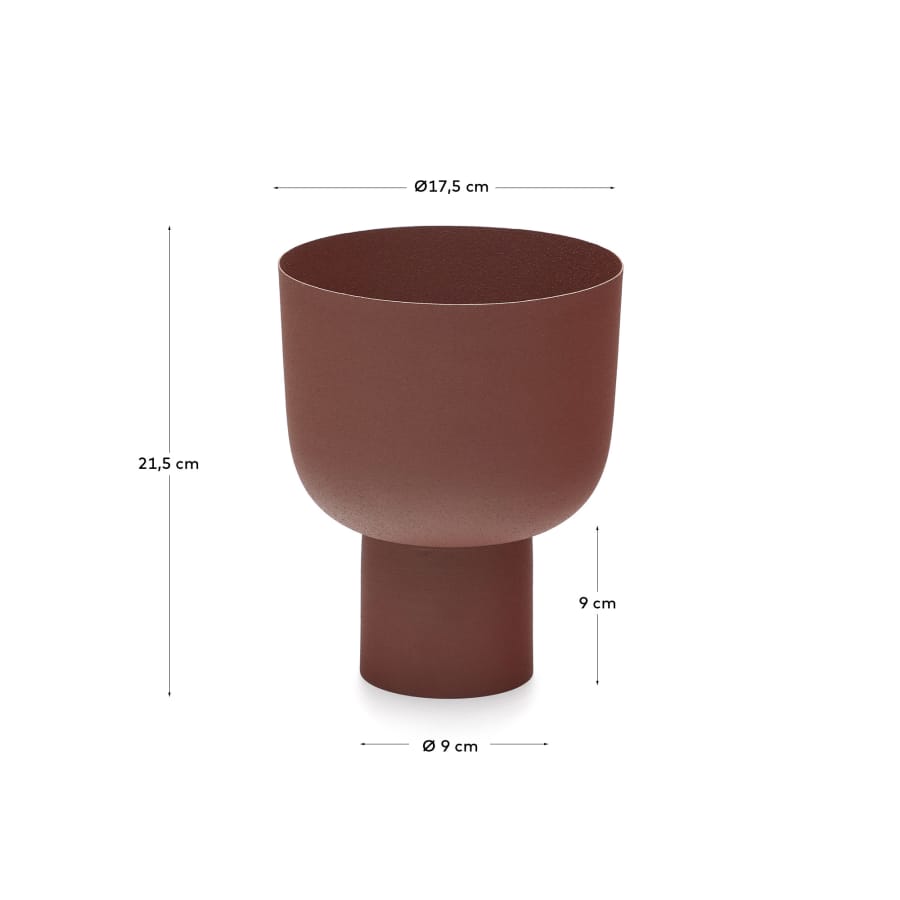 Hilari metal vase in terracotta, 21.5 cm