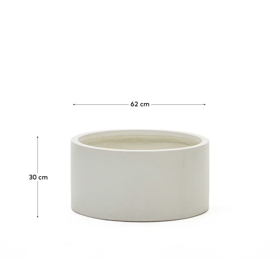 Vaso Aiguablava in cemento bianco Ø 62 cm