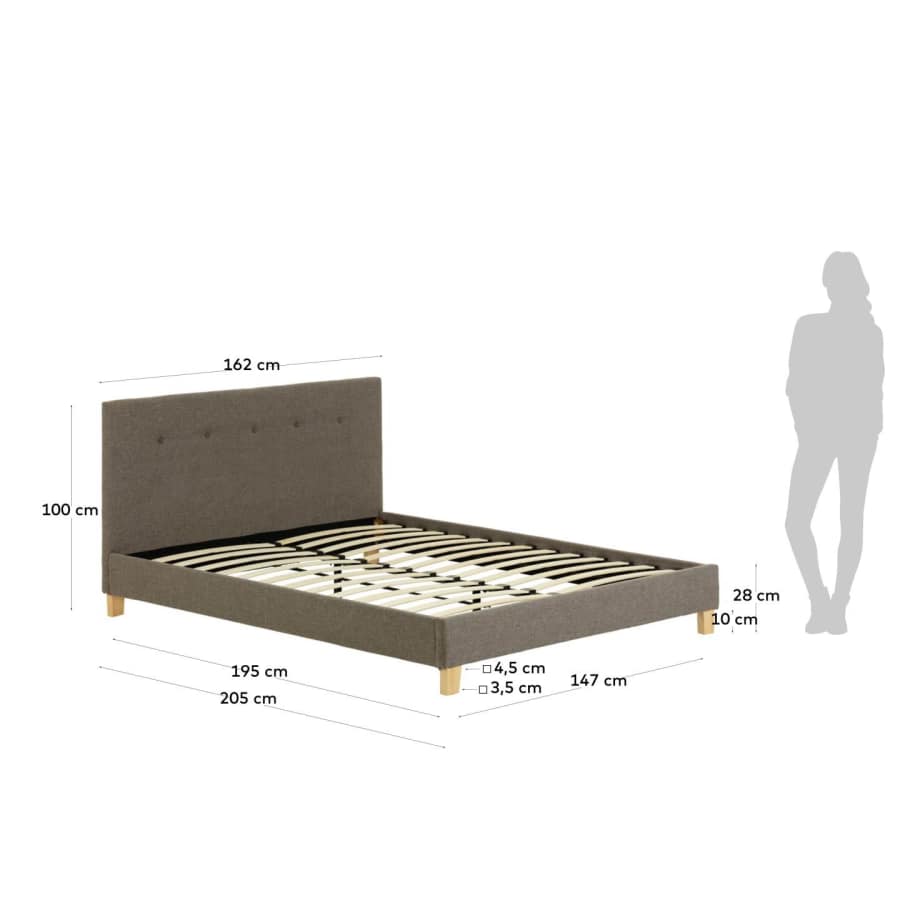 Natuse bed with mattress base for a 150 x 190 cm mattress