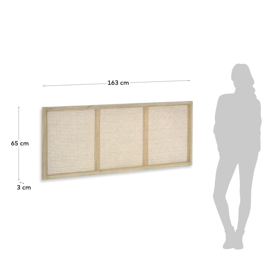 Tête de lit Rexit en bois de mindy et rotin pour lit de 160 cm