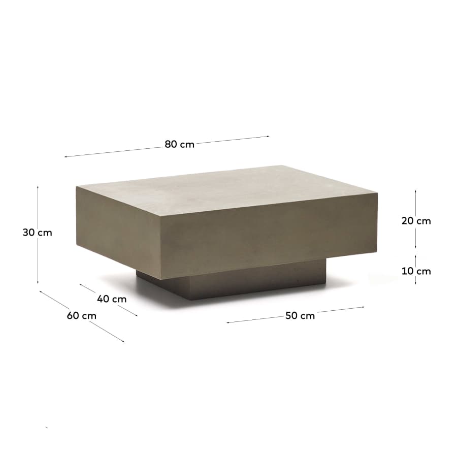 Rustella cement coffee table, 80 x 60 cm