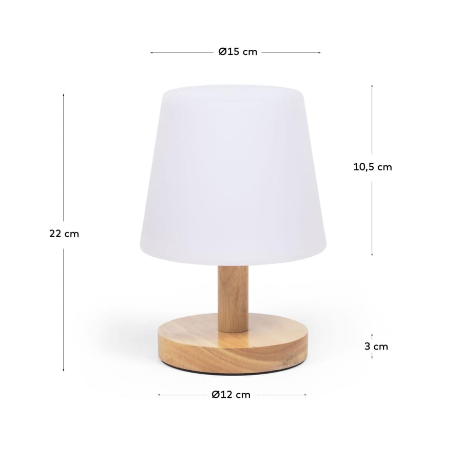 Lampe de table Ambar en polyéthylène et bois