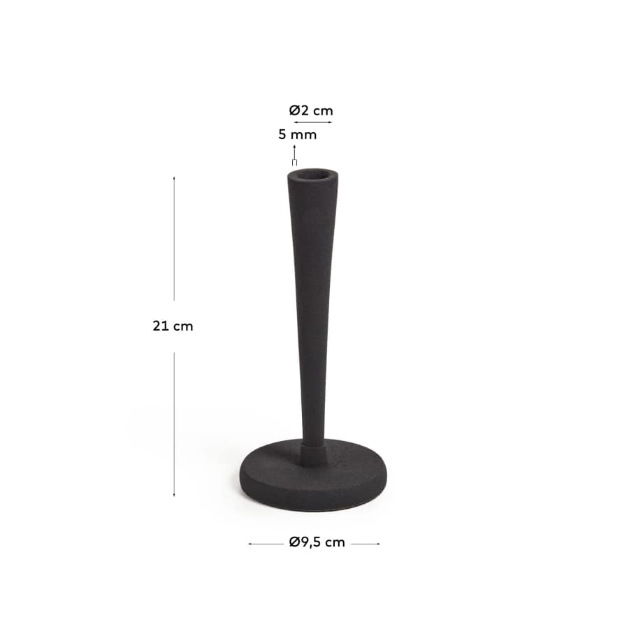 Elisa small metal candle holder in black