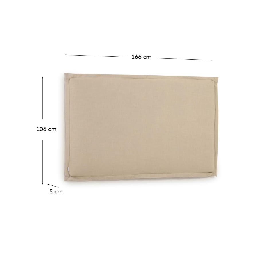 Testiera sfoderabile Tanit in lino beige per letto fino a 160 cm