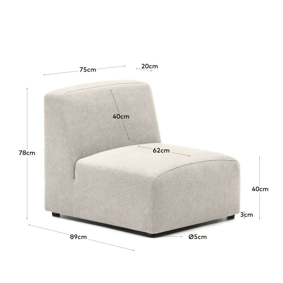 Neom seat module in beige, 75 cm FSC Mix Credit