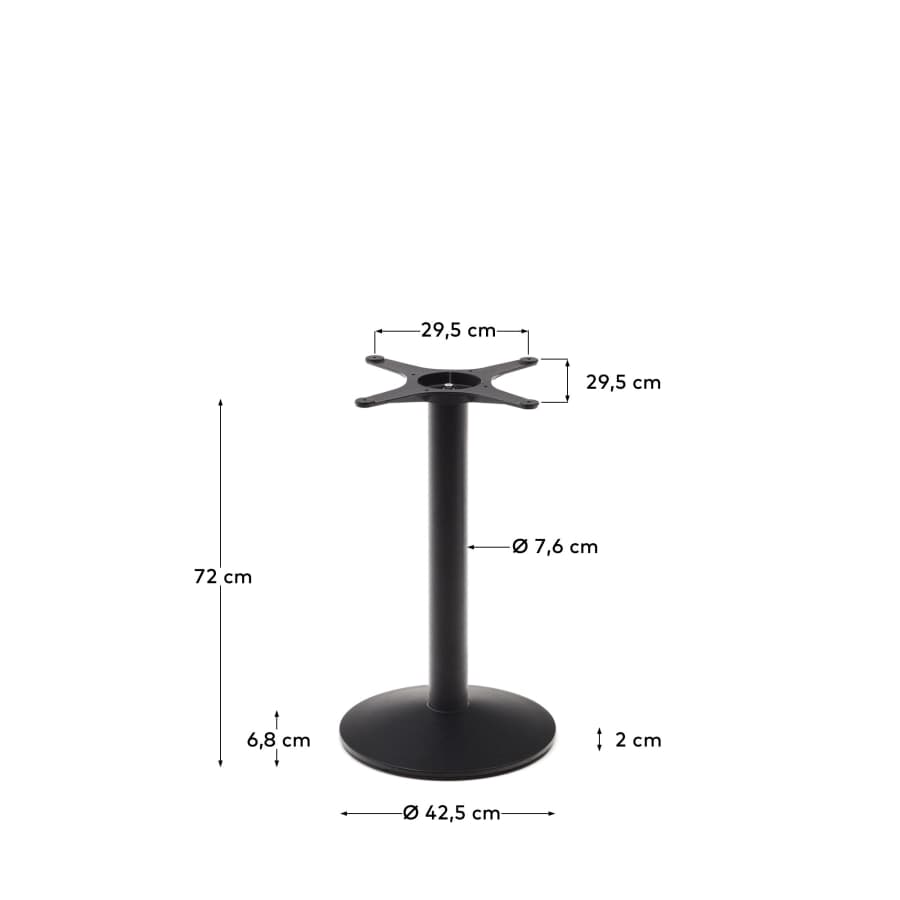 Esilda bar-table leg with small round metal base in a painted black finish