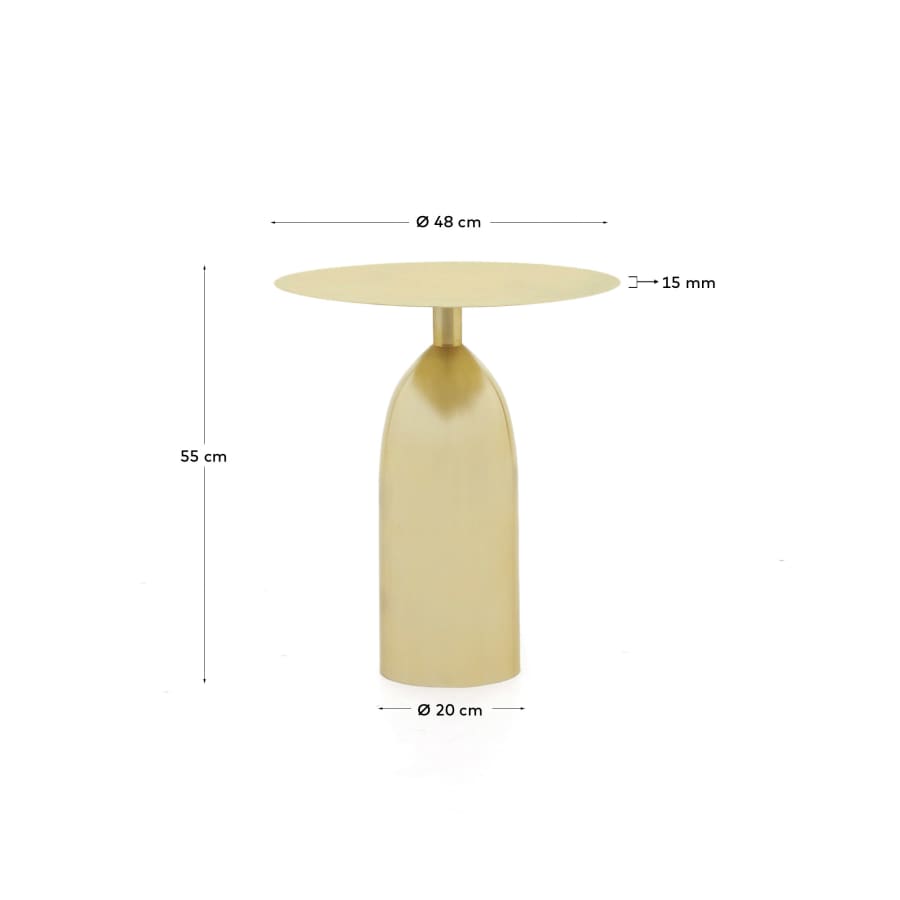 Table d'appoint Matilda en métal finition dorée Ø 48 cm