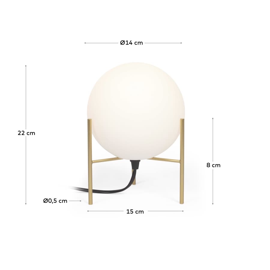 Seina table lamp in steel with brass finish UK adapter