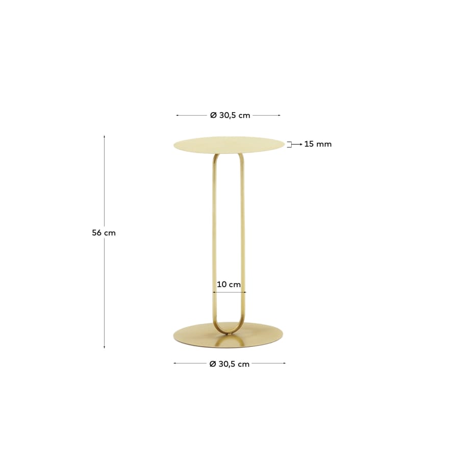 Nithanda metal side table with a gold finish, Ø 30.5 cm