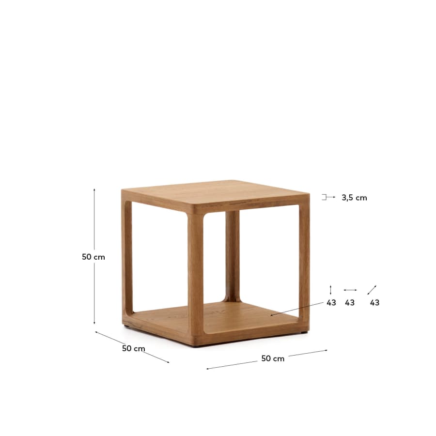 Maymai oak wood side table 50 x 50 cm