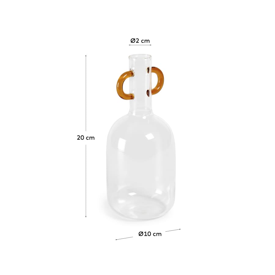 Bicchiere Yumalay in vetro trasparente e color arancione 14,5 cm