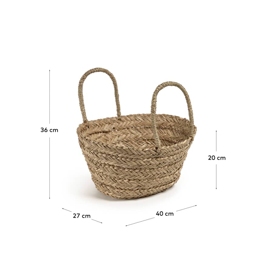 Yadia basket with a natural finish
