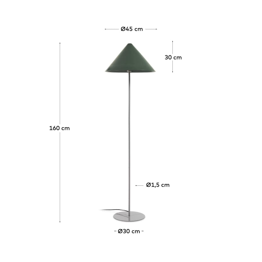 Valentine staande lamp in metaal met afwerking in groen en beige