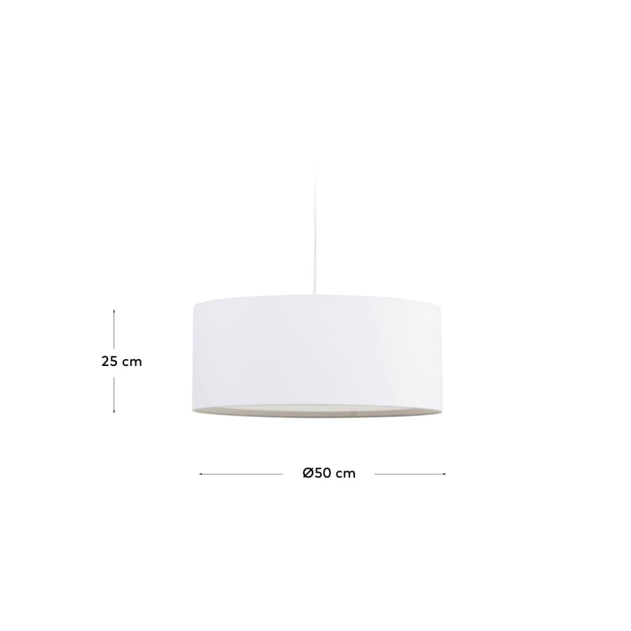 Abat-jour suspension Santana blanc avec diffuseur blanc Ø 50 cm