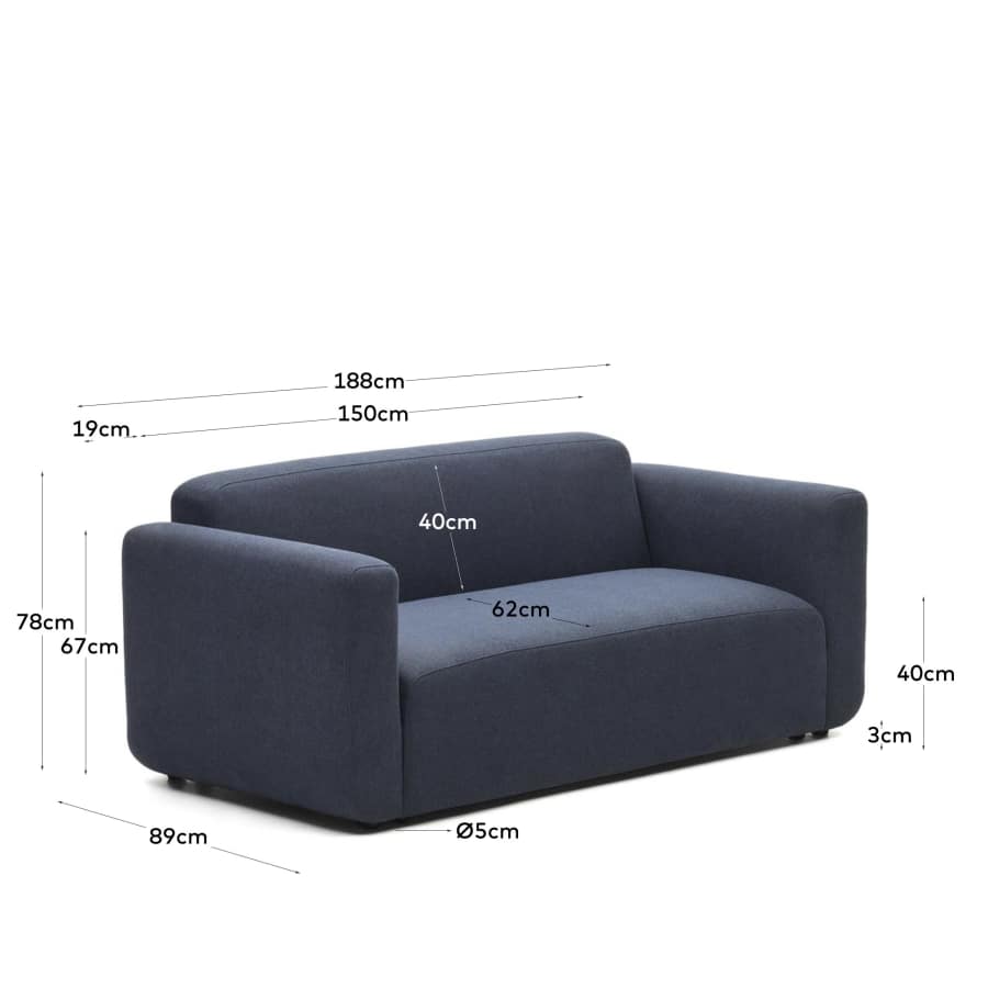 Neom 2 seater modular sofa in blue, 188 cm FSC Mix Credit