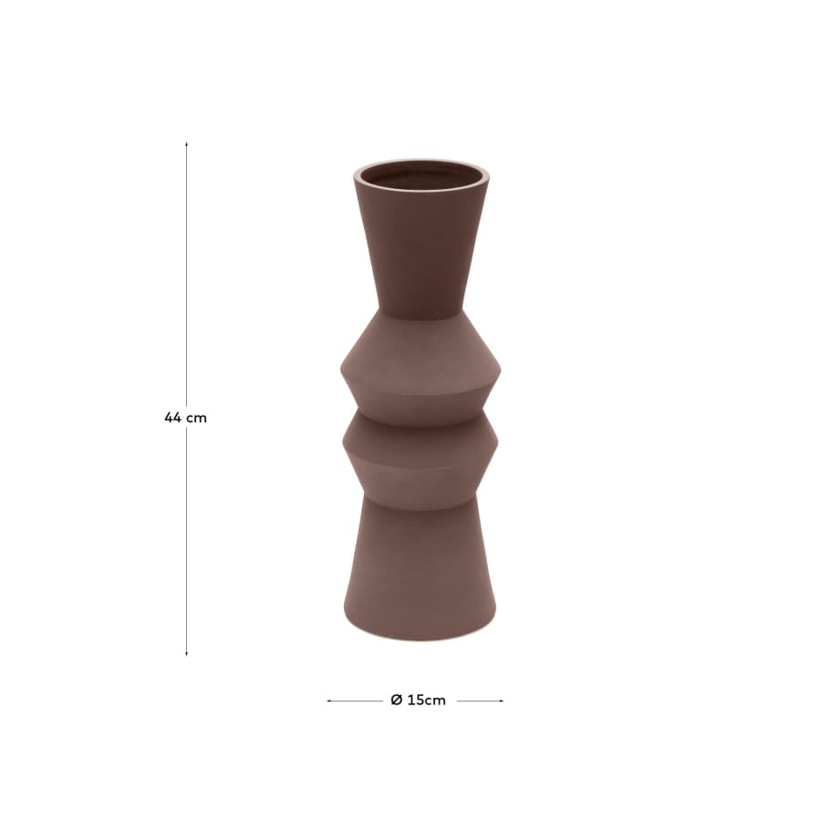 Peratallada ceramic vase in brown, 42 cm