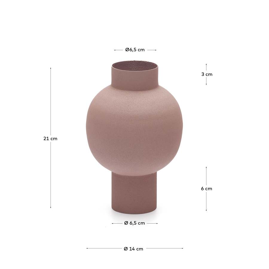 Celra metal vase in brown, 21 cm