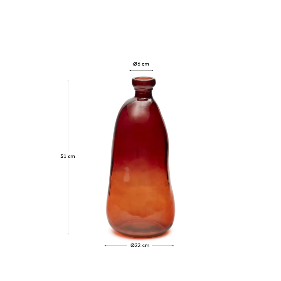 Vase Brenna en verre marron 100% recyclé 51 cm