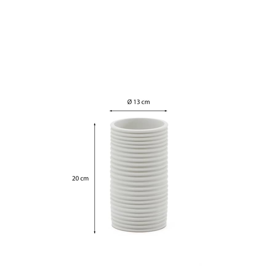 Sibone white ceramic vase, 13 cm