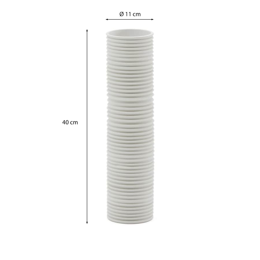 Sibone white ceramic vase, 11 cm