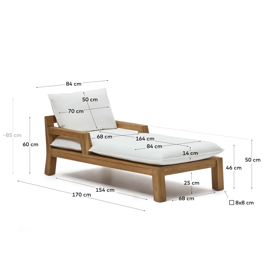 Forcanera solid teak sun lounger