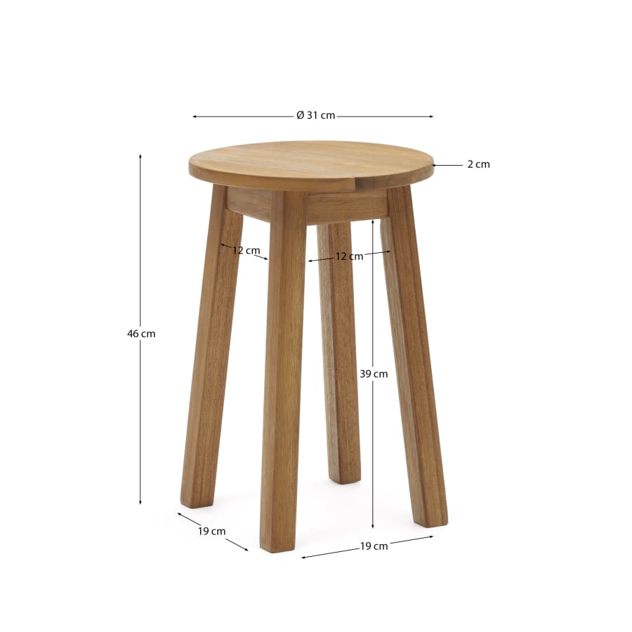 Amel Outdoor Fußablage aus massivem Akazienholz FSC 100%