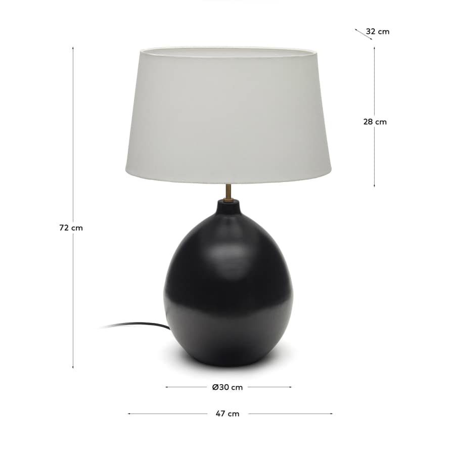 Foixa metal table lamp in black finish