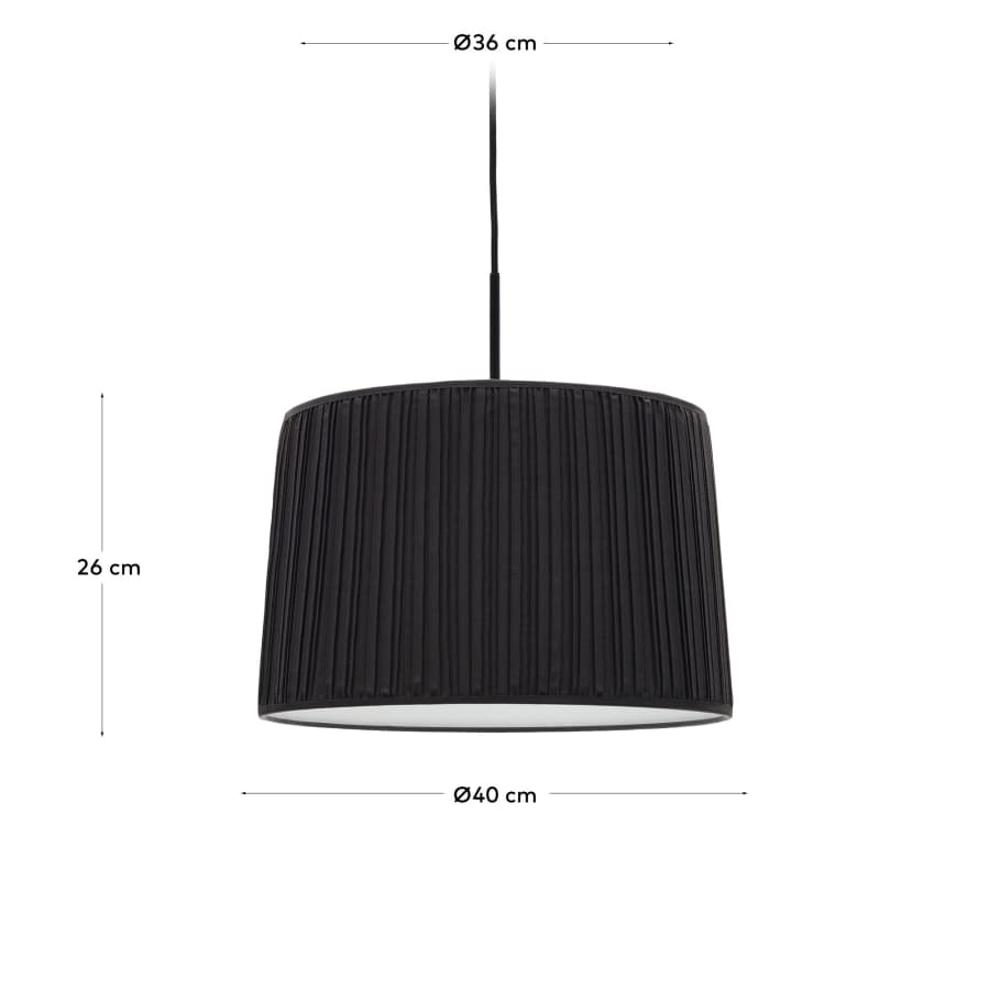 Guash ceiling lamp shade in black, Ø 40 cm