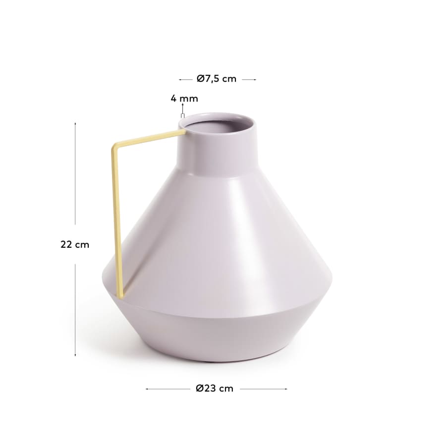 Xira mauve metal box, 22 cm