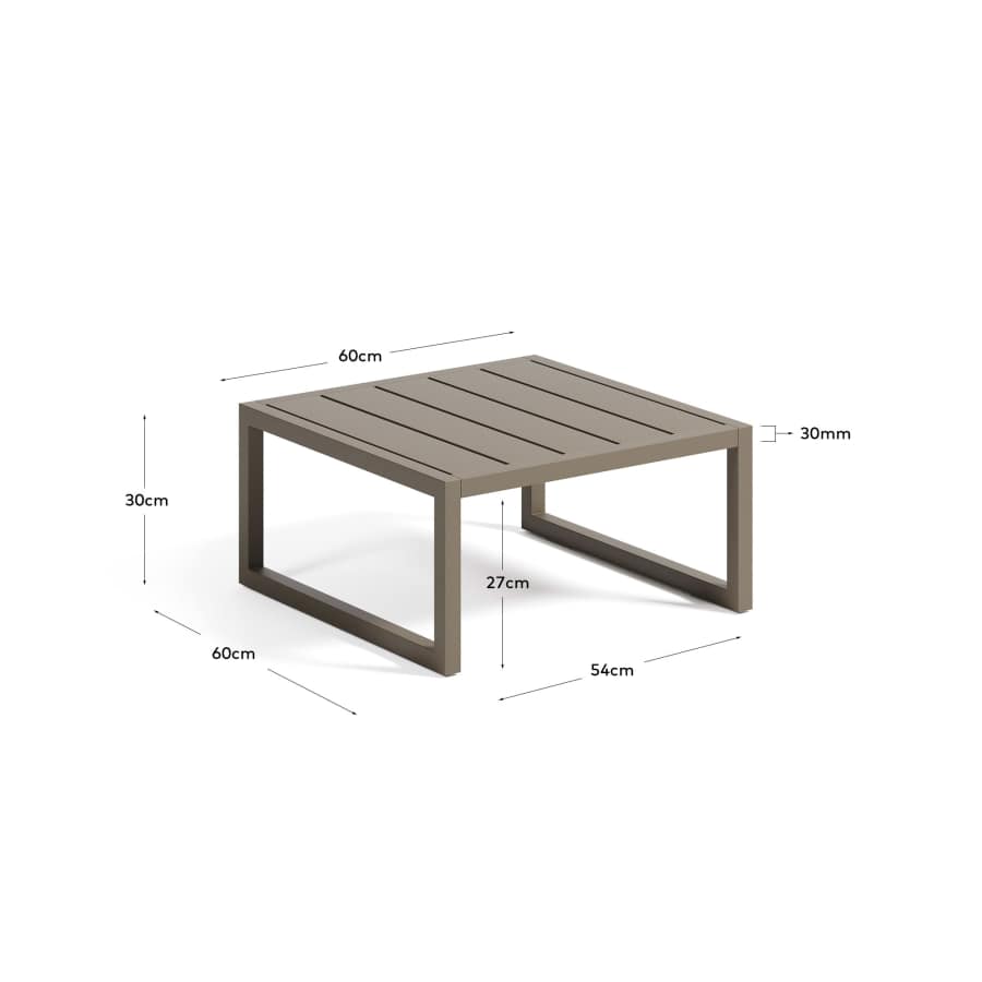 Comova 100% outdoor side table made from green aluminium, 60 x 60 cm